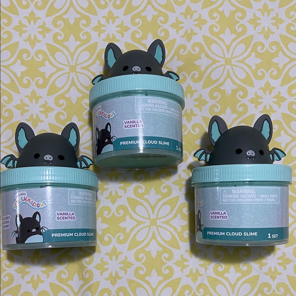 3 Exclusive Squishmallows Vanilla Scented Premium Cloud Slime Set NWT